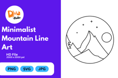 Minimalist Mountain Line Art Product Image 1