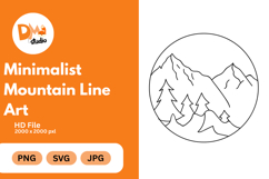 Minimalist Mountain Line Art Product Image 1