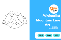 Minimalist Mountain Line Art Product Image 1