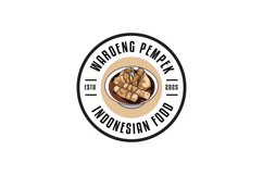 Minimalist pempek indonesia food logo template illustration Product Image 1