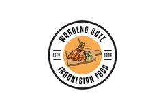Minimalist sate indonesia food logo template illustration co Product Image 1