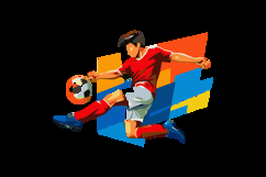 Minimalist Soccer Player in Geometric Design Product Image 2