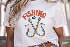 Minimalist vintage-style Fishing SVG PNG Product Image 5