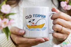 Minimalist vintage-style Fishing SVG PNG Product Image 3
