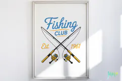 Minimalist vintage-style Fishing SVG PNG Product Image 5