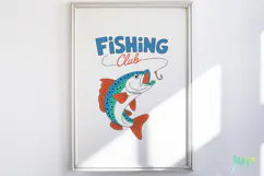 Minimalist vintage-style Fishing SVG PNG Product Image 4
