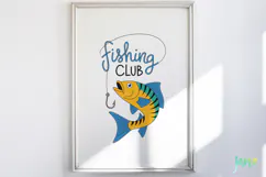 Minimalist vintage-style Fishing SVG PNG Product Image 5