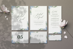 minimalist wedding card invitation set with roses flower Product Image 1