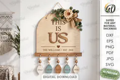 Family Welcome Door Sign Laser Cut. Wall Hanger SVG Product Image 1