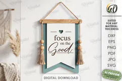 Minimalist Door Sign Laser Cut. Wall Hanger SVG Product Image 1