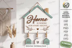 Family Door Sign Laser Cut. Wall Hanger. Home Sign SVG Product Image 1