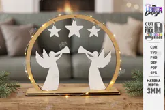 3D Minimalist Wooden and White Christmas Décor Laser Cut Product Image 1