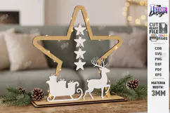 3D Minimalist Wooden and White Christmas Décor Laser Cut Product Image 1