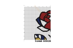Minimalistic abstract rose flower cross stitch pattern - Tango Stitch