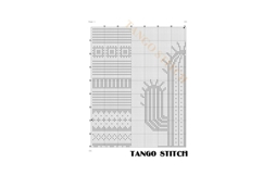 Minimalistic geometric cactus cross stitch pattern - Tango Stitch