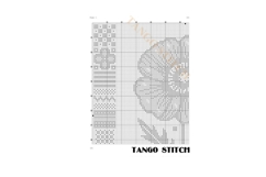 Minimalistic poppy red and black cross stitch pattern - Tango Stitch
