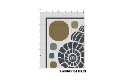 Minimalistic shell design geometric cross stitch pattern - Tango Stitch