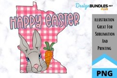 Sublimation Happy Easter State - Minnesota - Rabbit Product Image 1