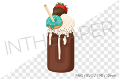 Chocolate mint choco monster milkshake PNG EPS SVG vector Product Image 1