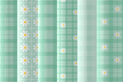 Mint green daisy gingham seamless pattern png Digital paper Product Image 2