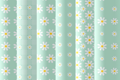 Mint green daisy seamless pattern Pastel green digital paper Product Image 4