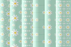 Mint green daisy seamless pattern Pastel green digital paper Product Image 3