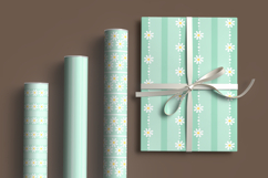 Mint green daisy striped seamless pattern png Digital paper Product Image 5