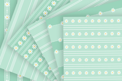 Mint green daisy striped seamless pattern png Digital paper Product Image 3