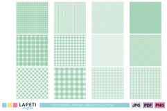 Mint green tartan digital backgrounds for DIY projects