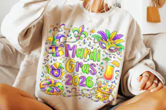 Mardi Gras 2026 PNG Sublimation, Fleur De Lis PNG, King Cake Product Image 2