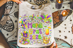 Mardi Gras 2026 PNG Sublimation, Fleur De Lis PNG, King Cake Product Image 3