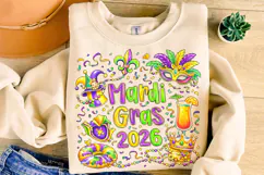 Mardi Gras 2026 PNG Sublimation, Fleur De Lis PNG, King Cake Product Image 4
