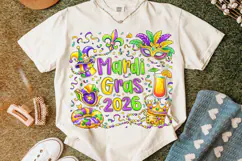 Mardi Gras 2026 PNG Sublimation, Fleur De Lis PNG, King Cake Product Image 5