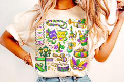 Mardi Gras PNG Sublimation, Fleur De Lis PNG, King Cake PNG Product Image 2