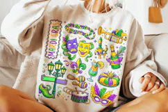 Mardi Gras PNG Sublimation, Fleur De Lis PNG, King Cake PNG Product Image 1