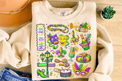 Mardi Gras PNG Sublimation, Fleur De Lis PNG, King Cake PNG Product Image 4