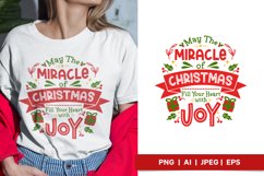 Miracle of Christmas, Lovely Christmas Lettering Sublimation Product Image 1