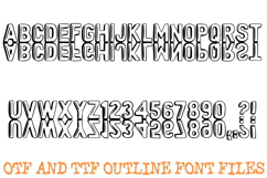 Mirror Reflection Outline Font Typography Lettering ABC Product Image 2