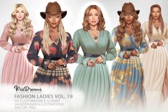 Boho Fashion Girl Clipart | Autumn Girl PNG Illustrations Product Image 2