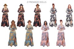 Boho Fashion Girl Clipart | Autumn Girl PNG Illustrations Product Image 3