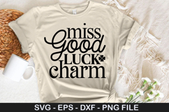 Miss Good Luck Charm - St. Patrick's Day SVG Design Product Image 1