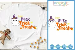 Halloween Svg Little Miss Trick or Treat Ghost SVG Cut file Product Image 1