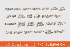 25 Retro Text State Name Sublimation | PNG only Product Image 1