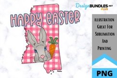 Sublimation Happy Easter State - Mississippi - Rabbit Product Image 1