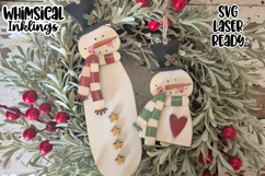 Mister Snowman Duo Ornaments Laser SVG Product Image 1