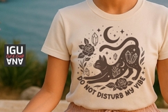 Mistical Boho Witchy Cat SVG for Tote Bag, t-shirt, Mug PNG Product Image 3