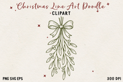 Vintage Hand-Drawn Christmas Illustration| Line Art Clipart Product Image 1