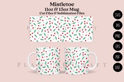 mistletoe christmas floral coffee mug glass wrap svg 11oz 15oz mug svg presized for 11oz 15oz glass ready to cut and sublimation files