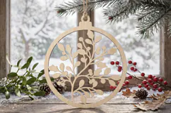 Mistletoe Christmas Ornament SVG Laser Cut Wood Winter Decor Product Image 2