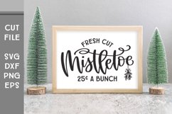 Fresh Cut Mistletoe, Hand Lettered Christmas SVG Product Image 2